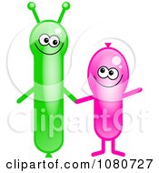 Clipart Happy Balloon Couple Holding Hands Royalty Free Illustration