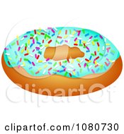 Poster, Art Print Of Donut With Blue Frosting And Colorful Sprinkles