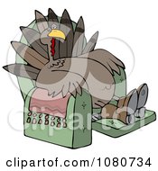 Poster, Art Print Of Tired Thanksgiving Turkey Lounging In A Recliner Chair