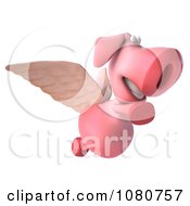 Clipart 3d Winged Pookie Pig Flying Right Royalty Free Illustration by Julos