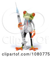 3d Doctor Springer Frog With A Vaccine Syringe 1