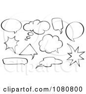 Poster, Art Print Of Outlined Conversation Balloons