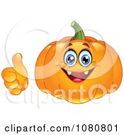 Poster, Art Print Of Happy Jackolantern Holding A Thumb Up