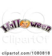 Clipart Pumpkin As The O In HALLOWEEN Royalty Free Vector Illustration