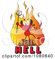 Poster, Art Print Of Little Devil Smoking A Cigar Over The Word Hell