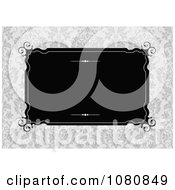 Poster, Art Print Of Black Frame Over A Damask Pattern