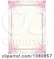 Poster, Art Print Of Pink Floral Frame With Copyspace