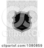 Clipart Black Frame Over A Floral Damask Background Royalty Free Vector Illustration
