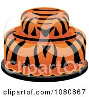 Poster, Art Print Of Round Two Tiered Tiger Striped Fondant Cake