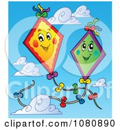 Poster, Art Print Of Two Happy Kites In The Sky