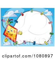 Poster, Art Print Of Happy Kite And String Frame In A Sky