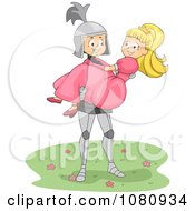 Clipart Knight Carrying A Princess Royalty Free Vector Illustration by BNP Design Studio