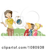 Clipart Teacher Discussing The Environment With Students Royalty Free Vector Illustration