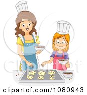 Clipart Home Economics Teacher Baking Cookies With A Girl Royalty Free Vector Illustration