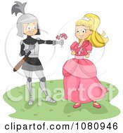 Poster, Art Print Of Knight Giving A Princess Flowers