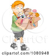 Poster, Art Print Of Charitable Boy Donating A Box Of Toys