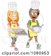 Clipart Baking Club Kids With Cookies And Dough Royalty Free Vector Illustration
