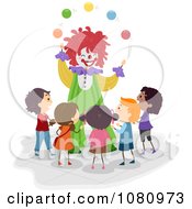 Poster, Art Print Of Clown Juggling For Stick Kids