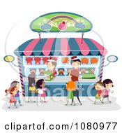 Poster, Art Print Of Stick Kids Shopping At A Toy Store Kiosk