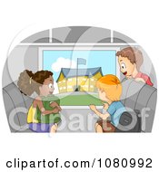 Poster, Art Print Of Kids Viewing A School From A Bus Window