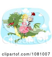 Poster, Art Print Of Knight And Princess Flying On A Dragon