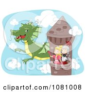 Poster, Art Print Of Knight And Princess Waving To A Dragon From A Tower