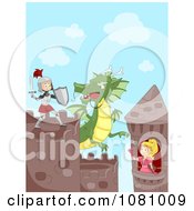 Poster, Art Print Of Knight Trying To Save A Princess From A Dragon