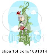 Poster, Art Print Of Knight Climbing A Beanstalk Vine