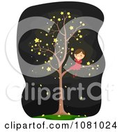 Poster, Art Print Of Stick Girl In A Starry Tree