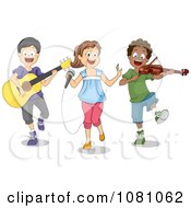 Poster, Art Print Of Kids Singing And Playing Instruments During A Performance