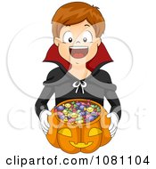 Poster, Art Print Of Boy Trick Or Treating As A Vampire