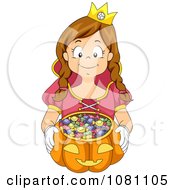 Poster, Art Print Of Girl Trick Or Treating As A Princess