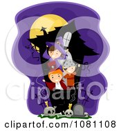 Poster, Art Print Of Halloween Stick Kids Playing In A Haunted House