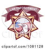 Poster, Art Print Of Law Enforcement Bald Eagle And American Flag Star
