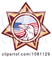 Poster, Art Print Of Bald Eagle And American Flag Star