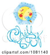 Poster, Art Print Of Sun Eating A Popsicle Over Chill Out Text