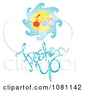 Poster, Art Print Of Sun Drinking Water Over Freshen Up Text