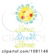Poster, Art Print Of Sun With Houses Over Home Sweet Home Text