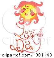 Clipart Sun Over Lazy Day Text Royalty Free Vector Illustration