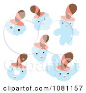 Clipart Clouds Wearing Tall Hats Royalty Free Vector Illustration