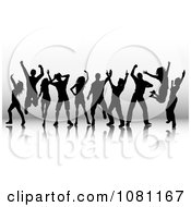Poster, Art Print Of Silhouetted Dancers Over Shaded Gray