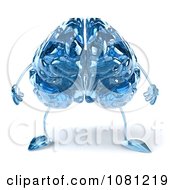 Clipart 3d Blue Glass Brain Royalty Free CGI Illustration