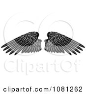 Poster, Art Print Of Black And White Feathered Wings Tattoo Design Element
