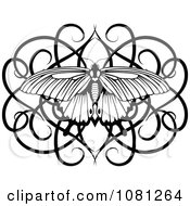 Poster, Art Print Of Black And White Swirl Butterfly Tattoo Design Element