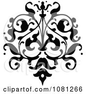 Poster, Art Print Of Black And White Ornate Floral Tattoo Design Element 2