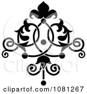 Poster, Art Print Of Black And White Ornate Floral Tattoo Design Element 1