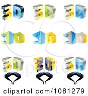 Clipart Set Of 3d Glasses And Text Logos Royalty Free Vector Illustration by cidepix