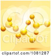 Clipart 3d Molecular Structure With Flares On Orange Royalty Free Vector Illustration