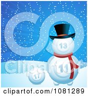 3d Christmas Lotto Or Bingo Snowman In The Snow