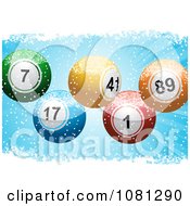 3d Colorful Christmas Lotto Or Bingo Balls In Grungy Snow